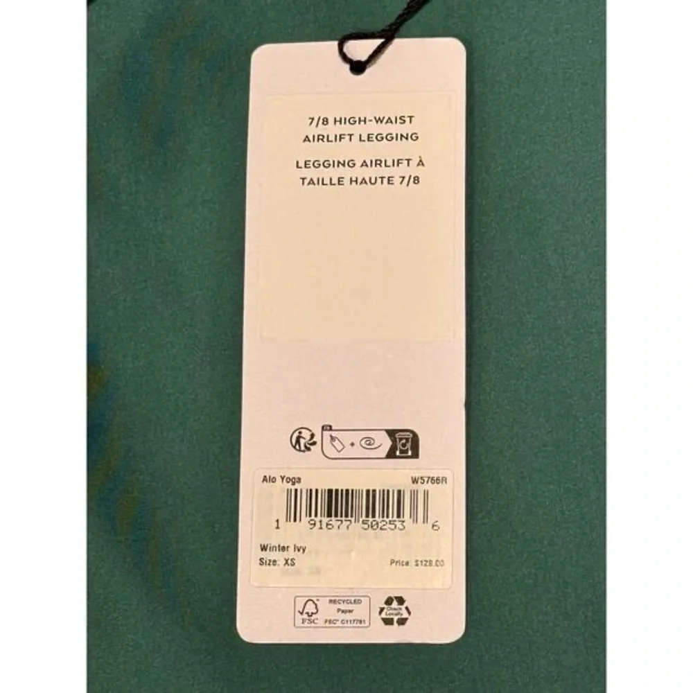 ALO Yoga 7/8-Length High-Waist Airlift Leggings Winter Ivy XS NWT - Picture 8 of 10